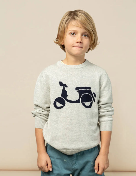 Jersey niño gris con dibujo