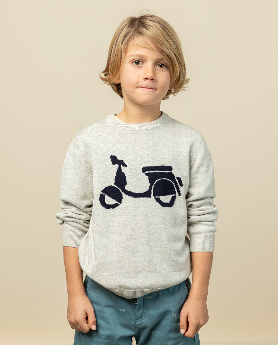 Jersey niño logo moto gris