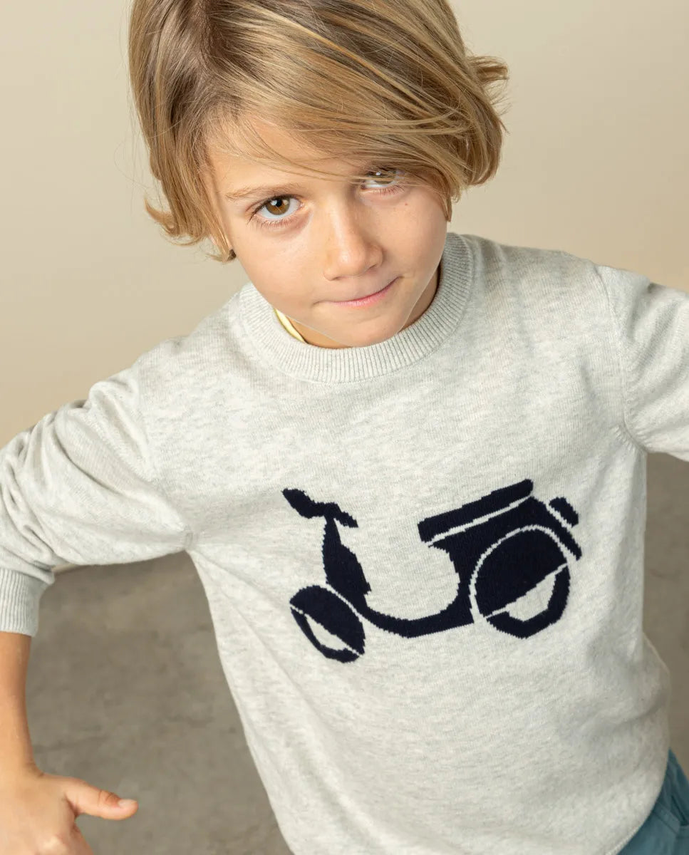 Jersey niño gris con dibujo