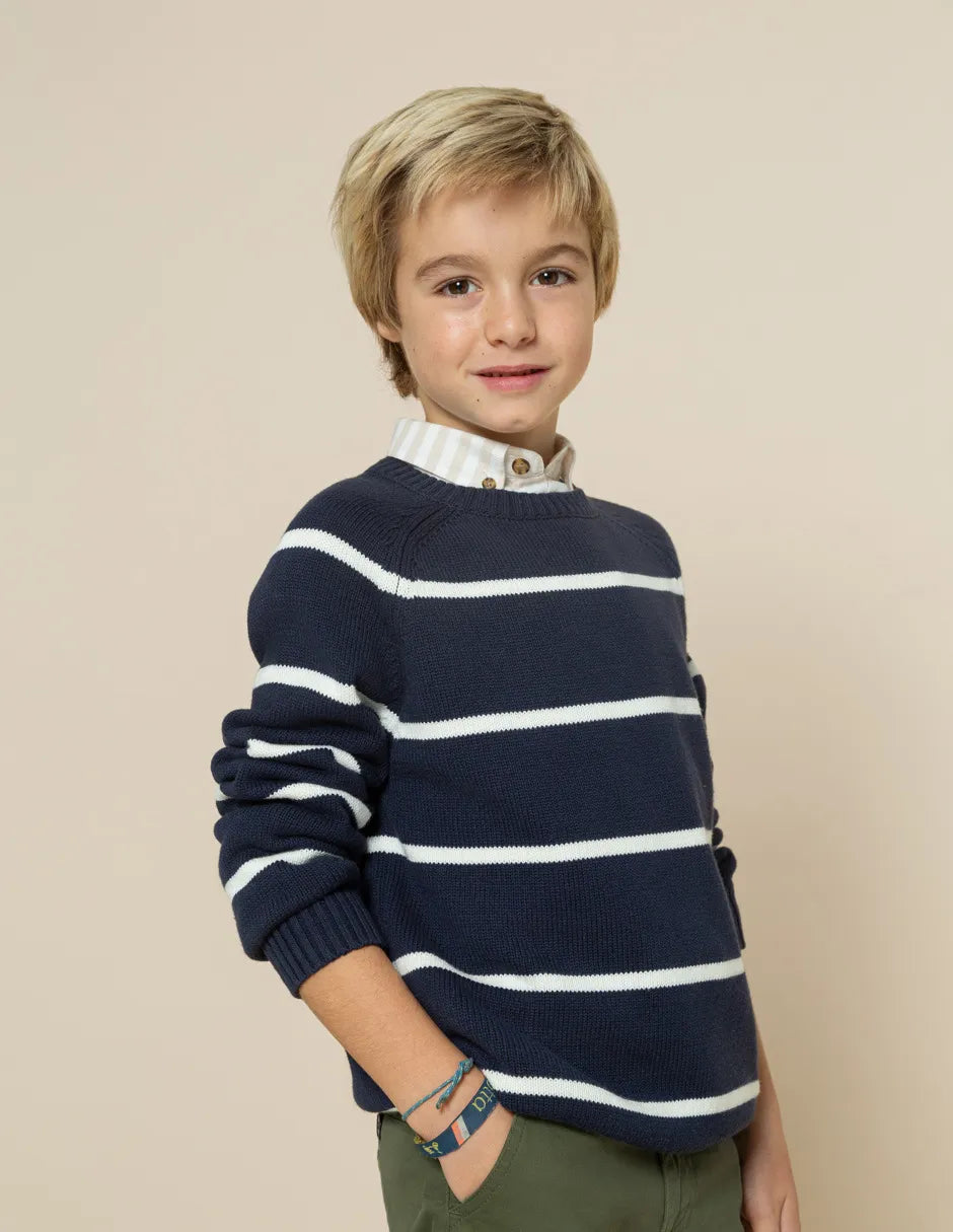 Jersey de niño rayas marino