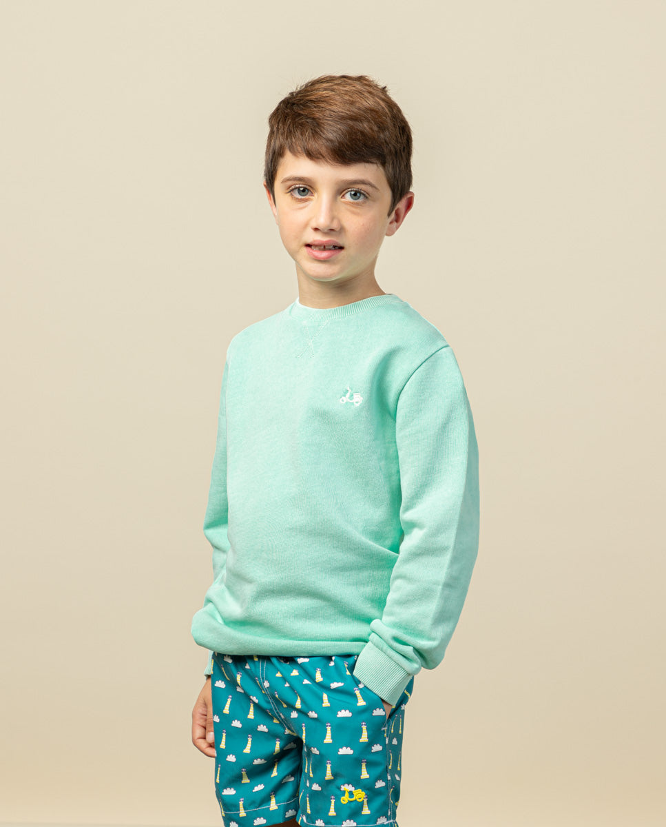 SUDADERA NIÑO CLASSIC VERDE AGUA