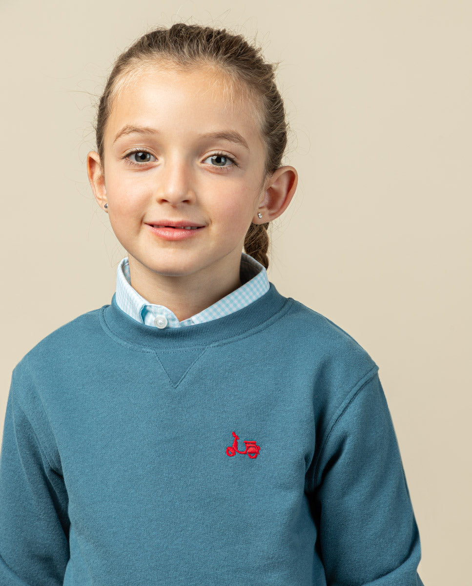 Sudadera niño logo chenille denim
