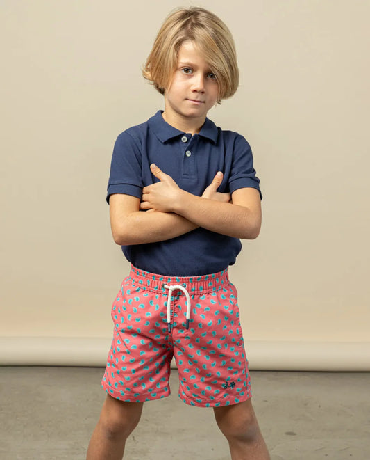 Bañador niño paisley eco coral