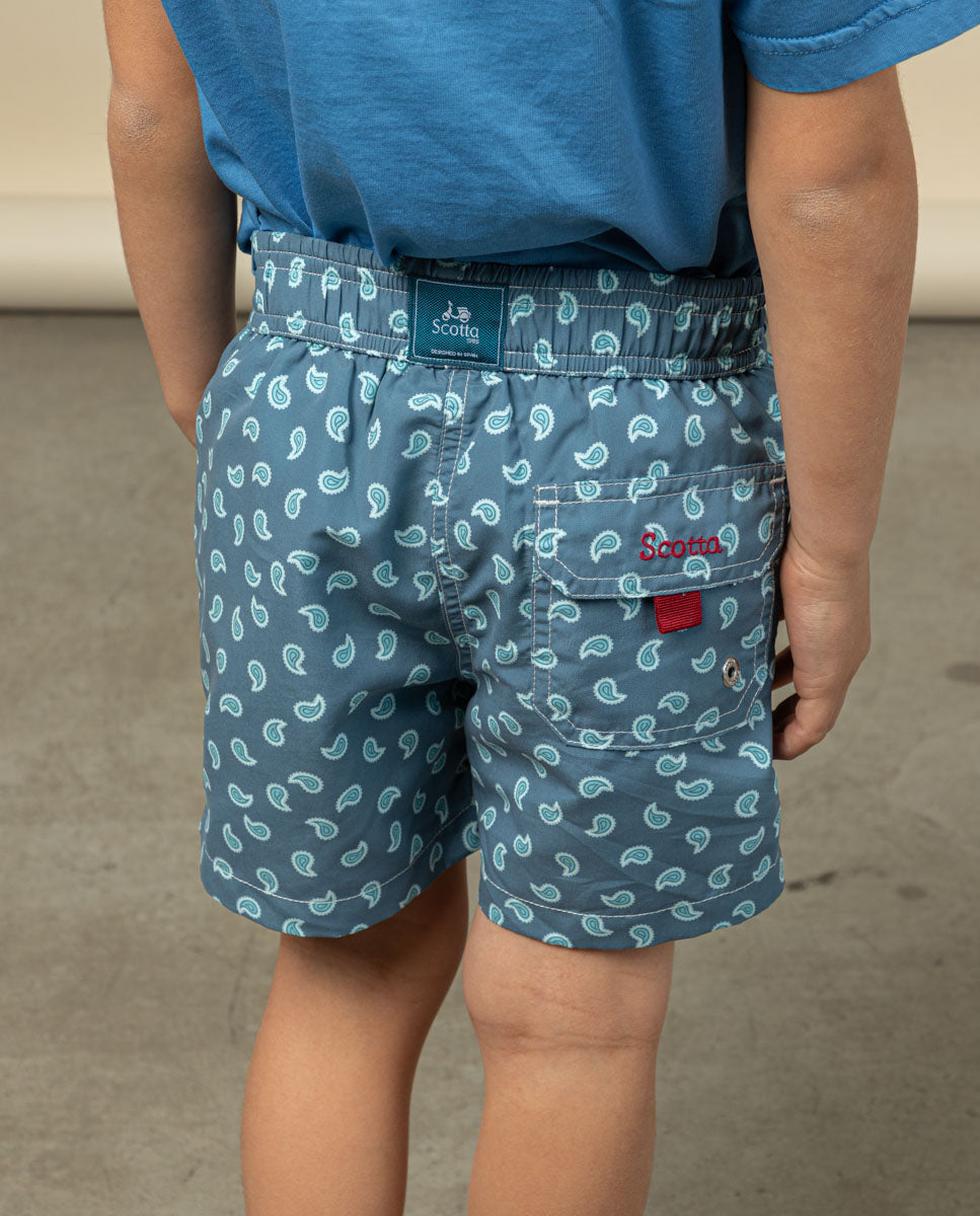 Bañador niño paisley eco marino