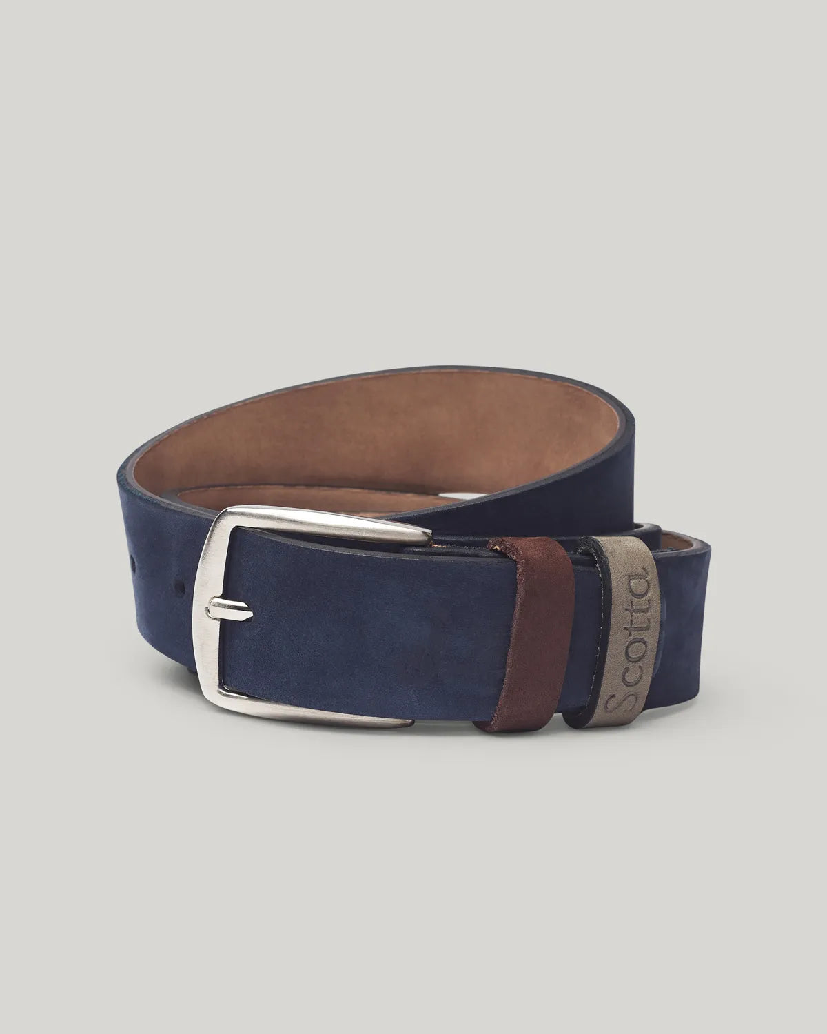 Cinto couro azul marinho