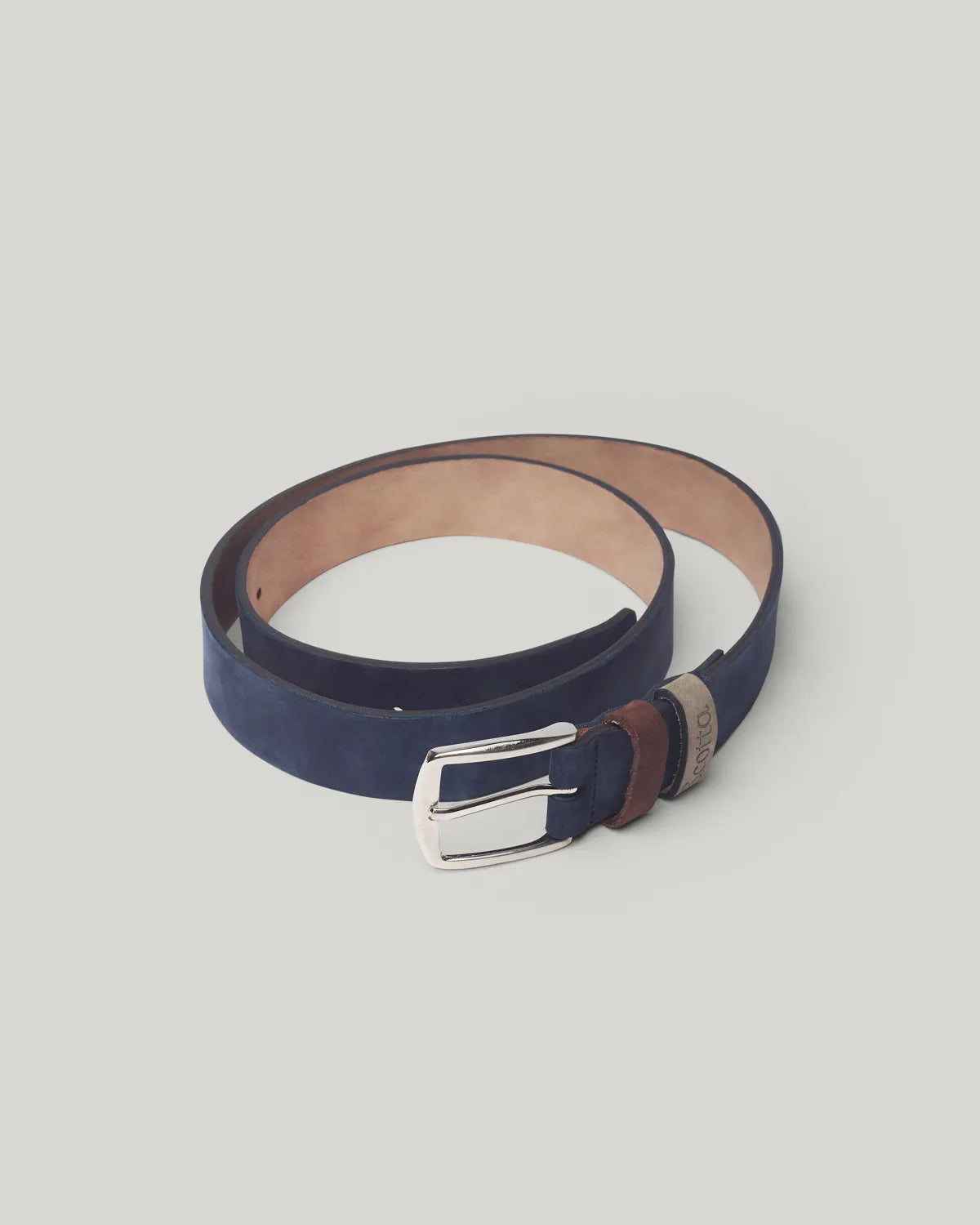 Cinto couro azul marinho