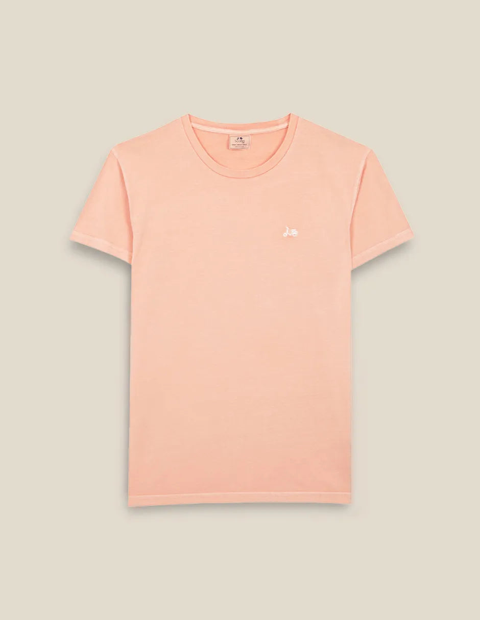 Camiseta melocotón con logo bordado