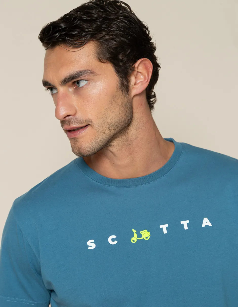 Camiseta logo frontal azul