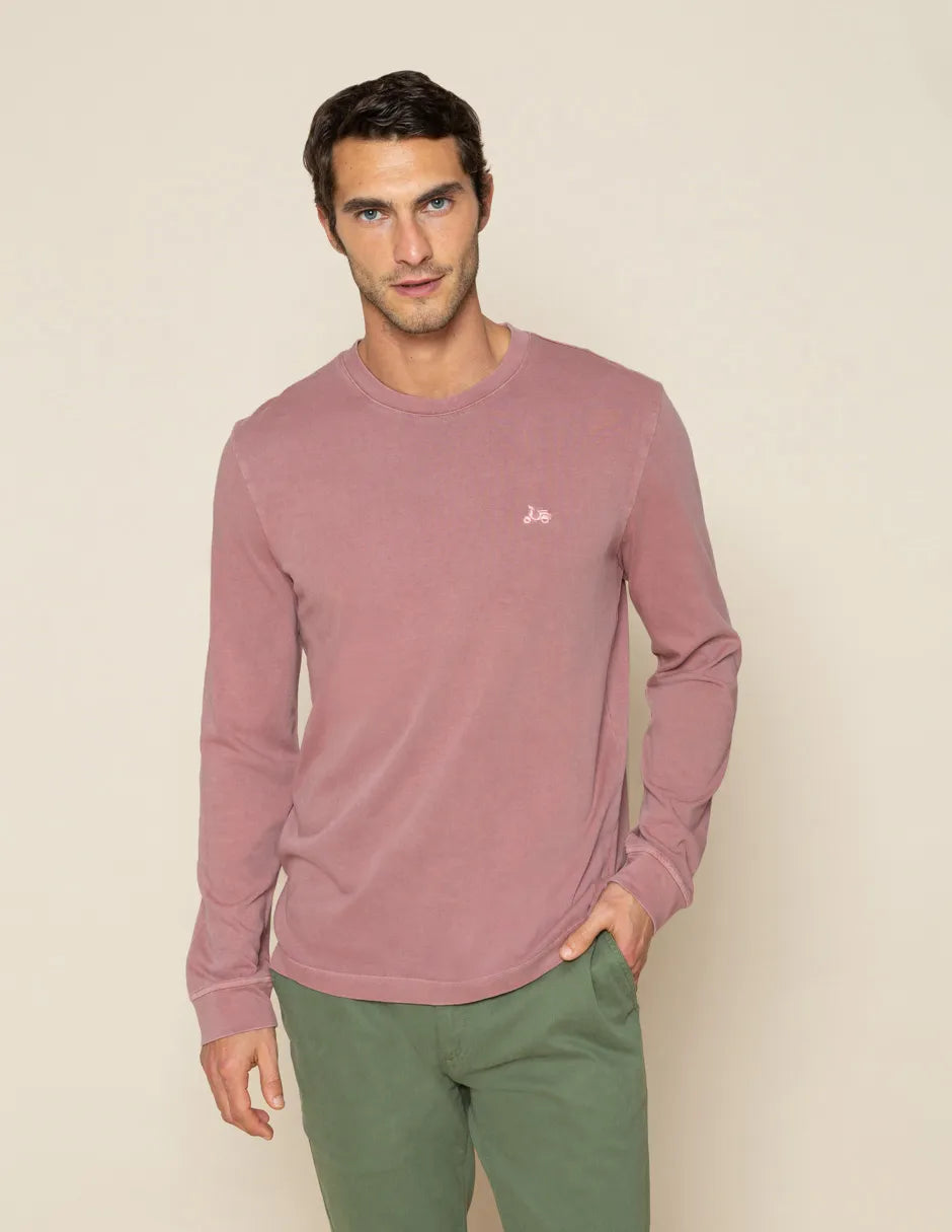 Camiseta hombre manga larga rosa