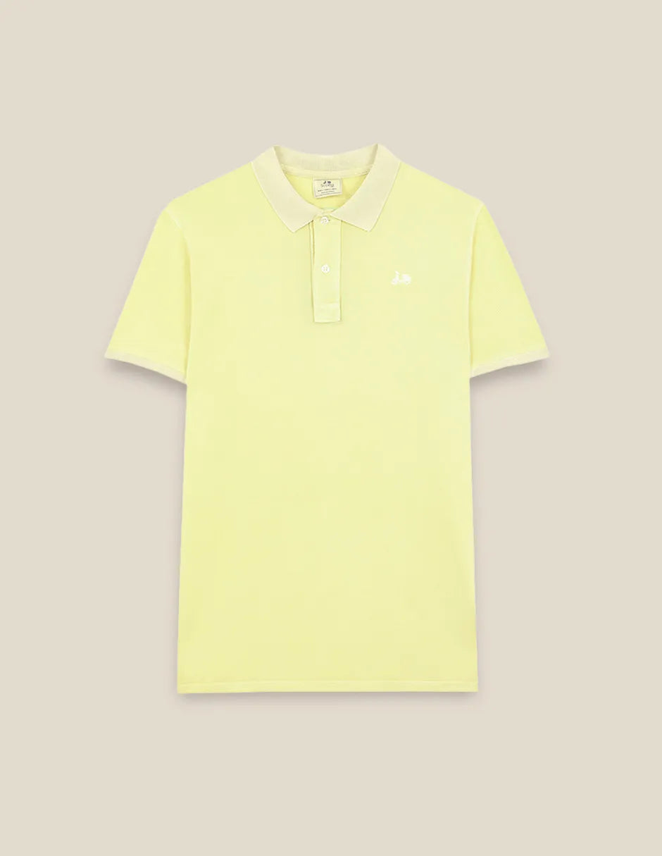 Polo amarillo manga corta hombre