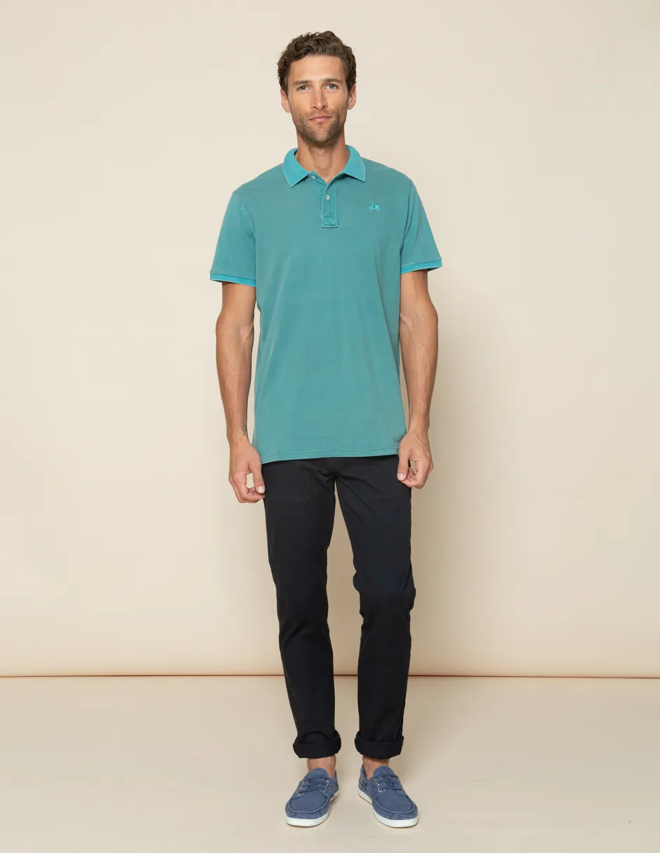 Polo de manga corta azul