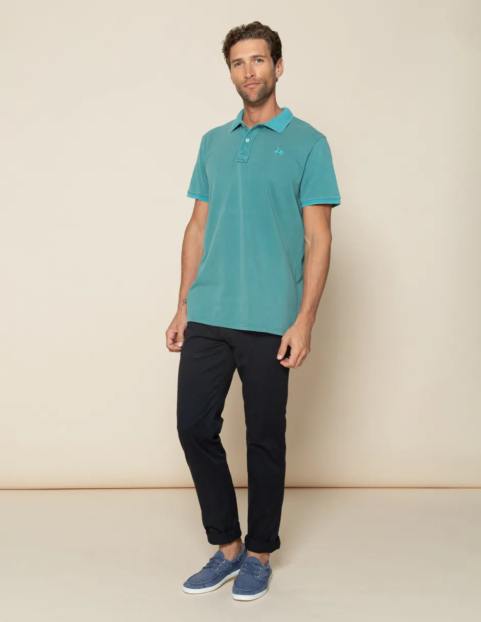 Polo de manga corta azul