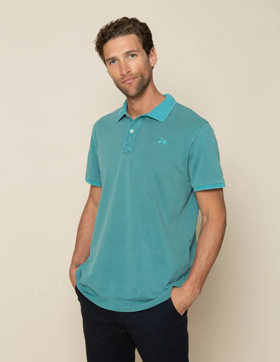 Polo de manga corta azul