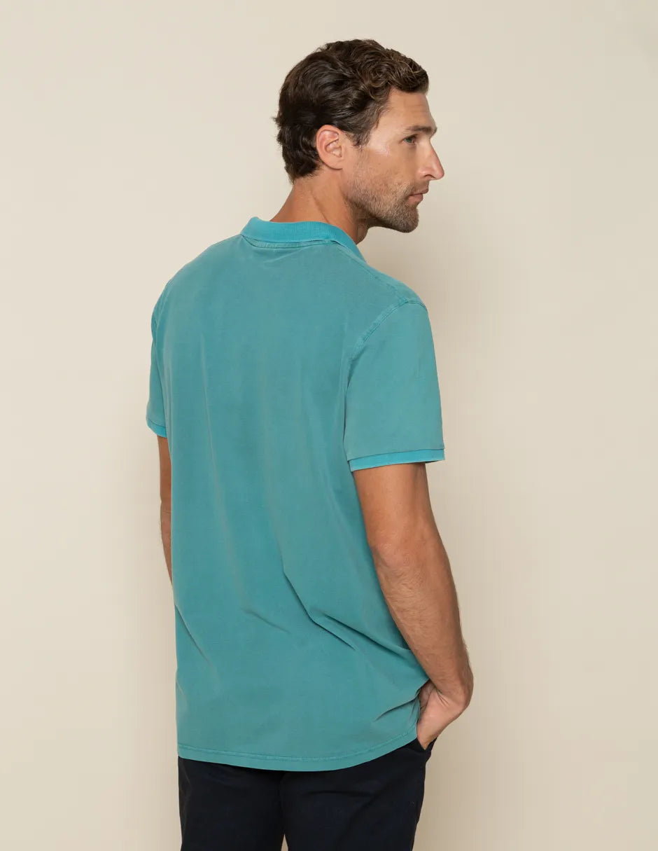 Polo de manga corta azul