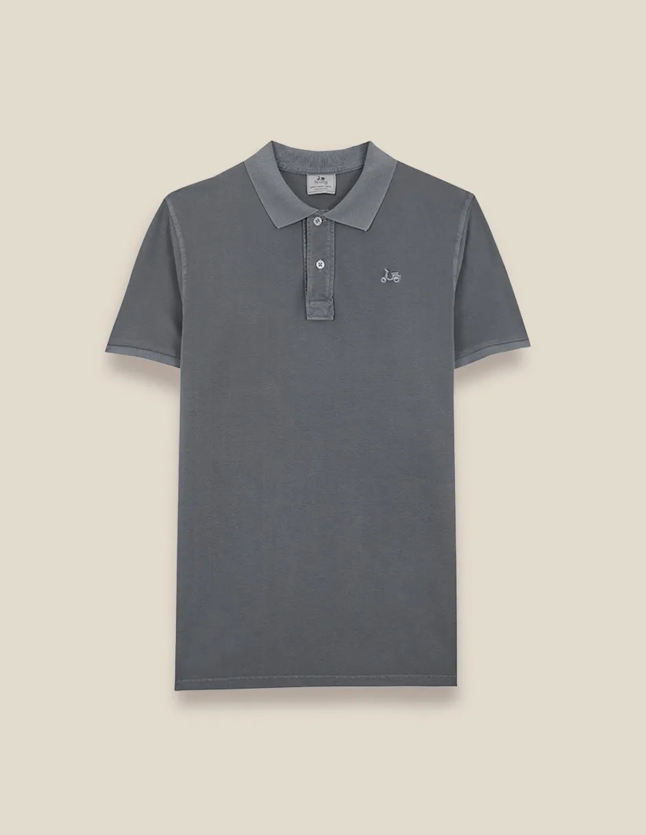 Polo de hombre gris con logo