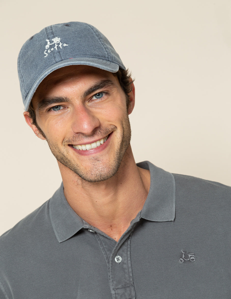 Polo de hombre gris con logo