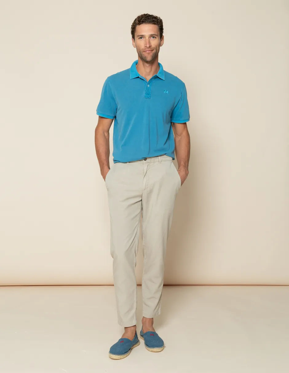 Polo de manga corta azul