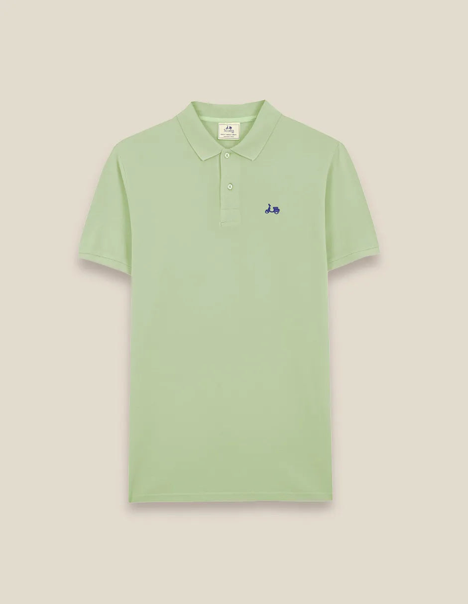 Polo hombre verde con logo