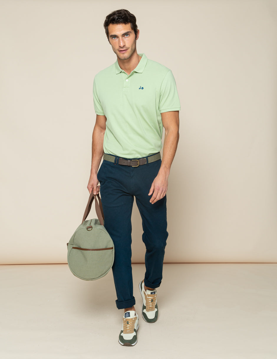 Polo hombre verde con logo