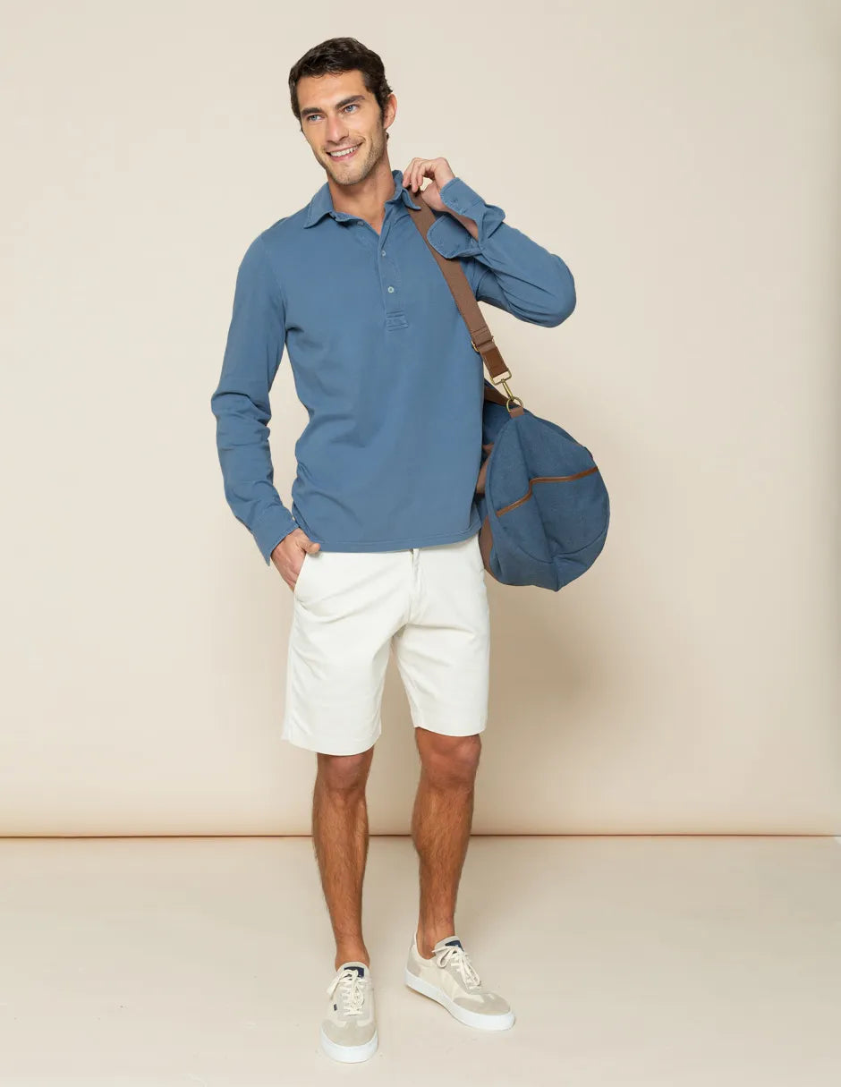 Polo de tubo azul