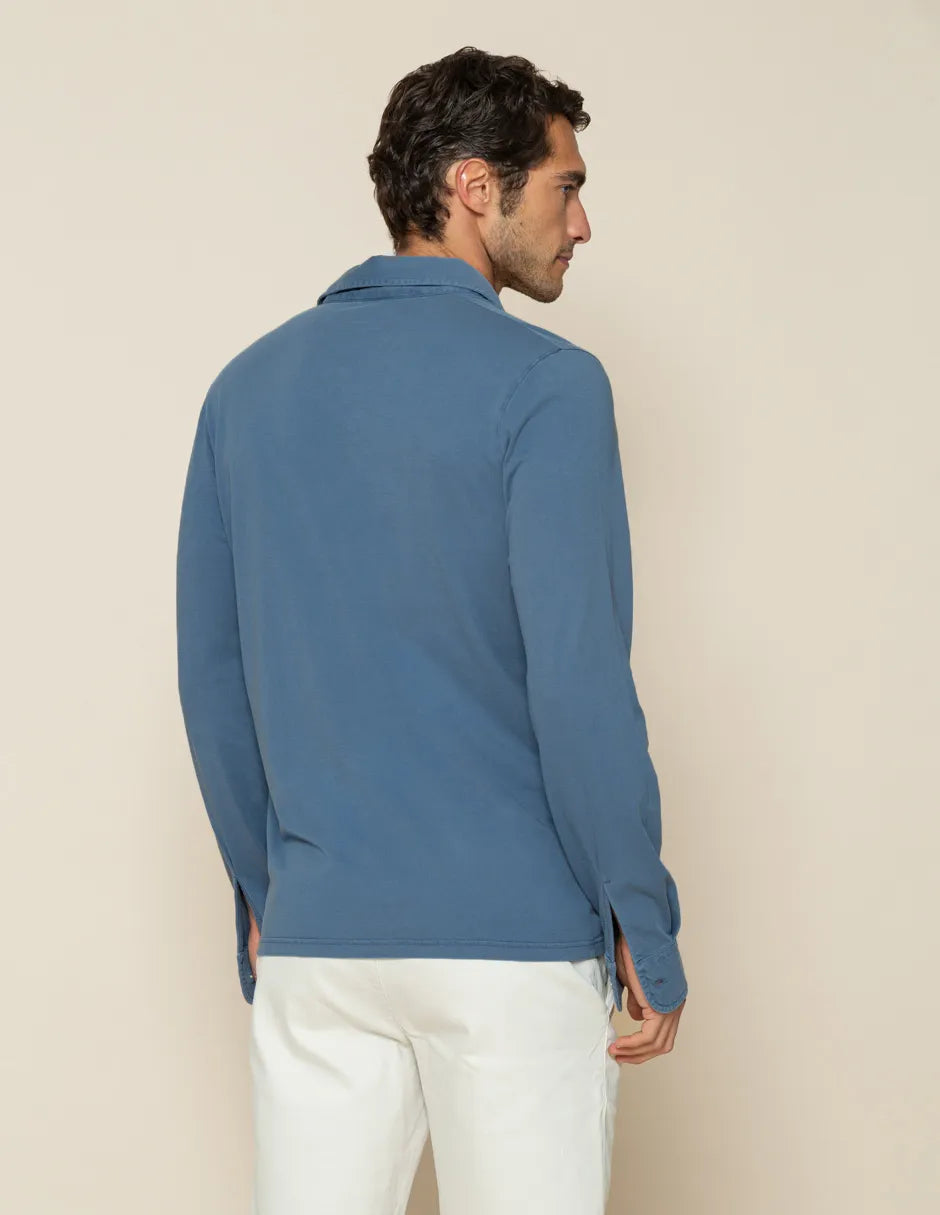 Polo de tubo azul