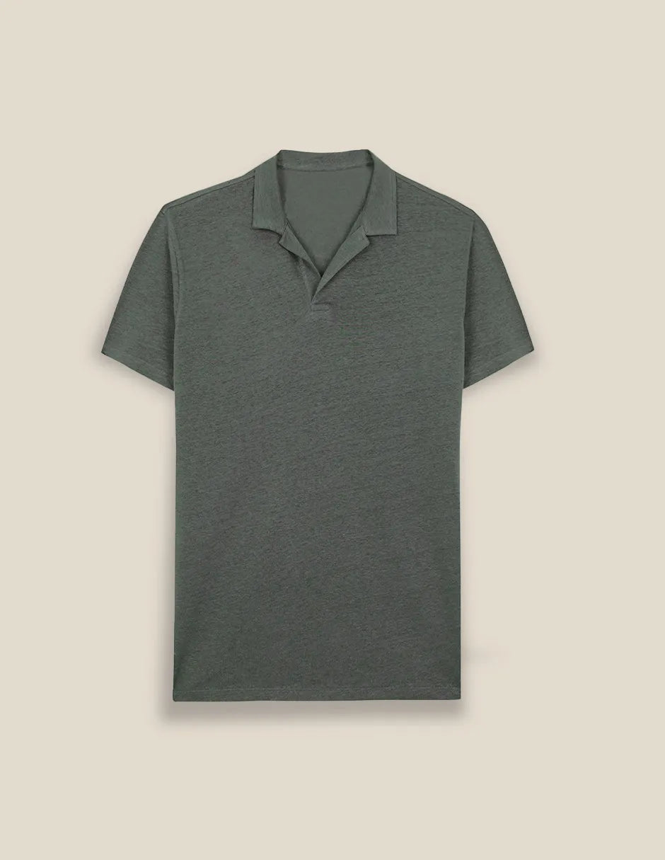 Polo de lino khaki