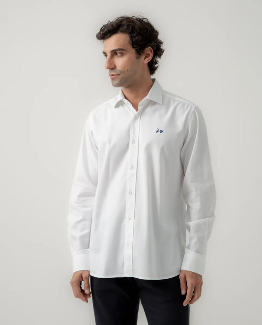 Camisa Estructura Pinpoint Blanco | SCOTTA