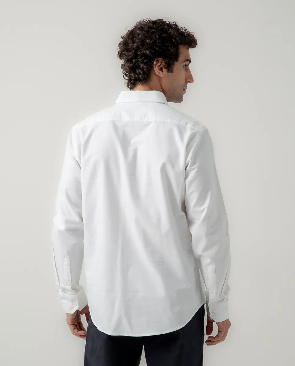 Camisa Estructura Pinpoint Blanco | SCOTTA