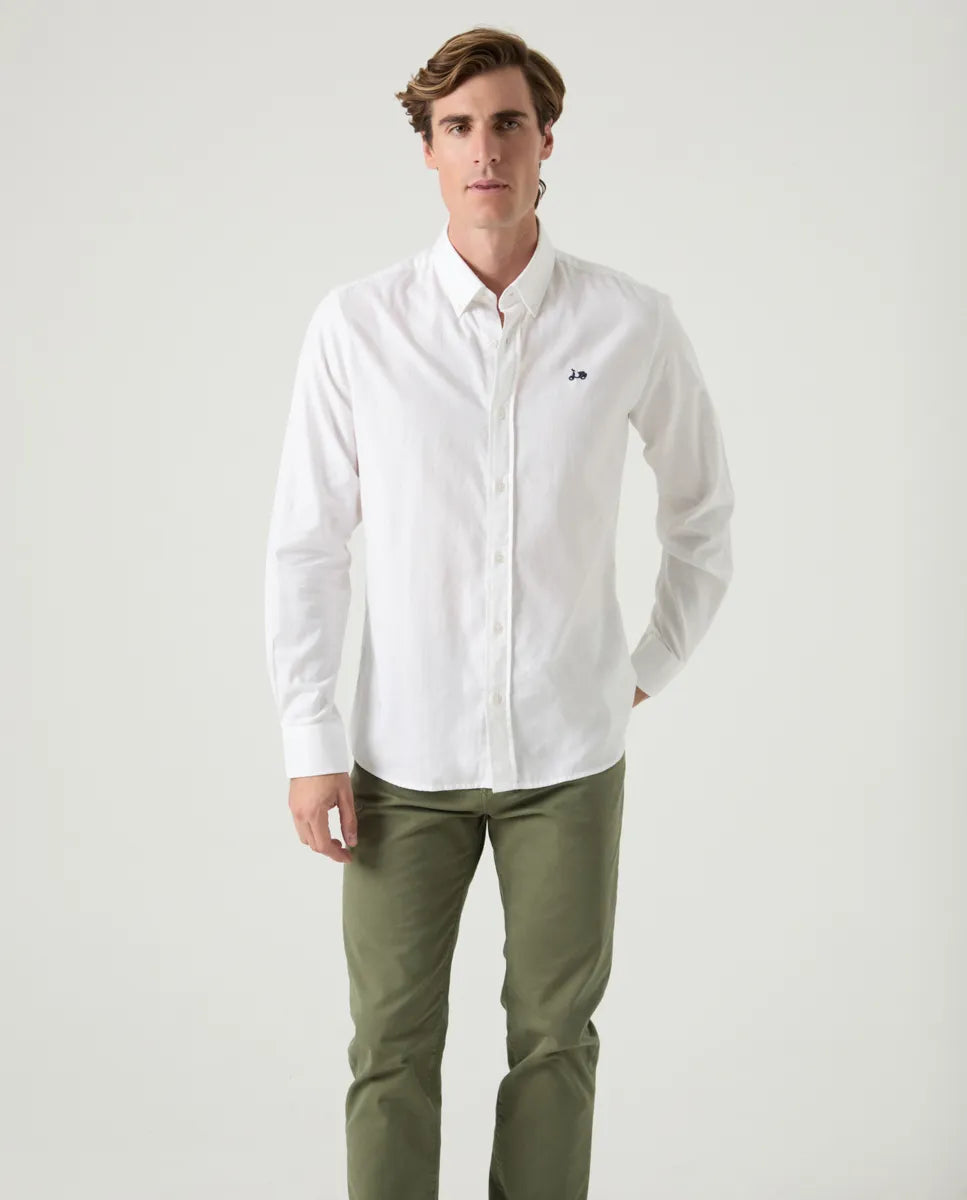 Camisa estructura pinpoint blanco