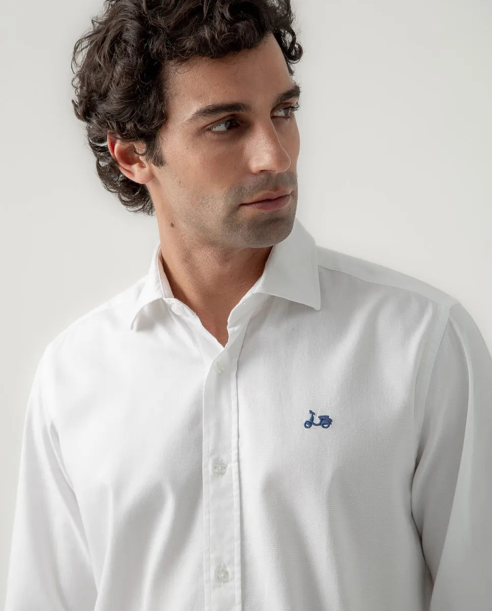 Camisa Estructura Pinpoint Blanco | SCOTTA
