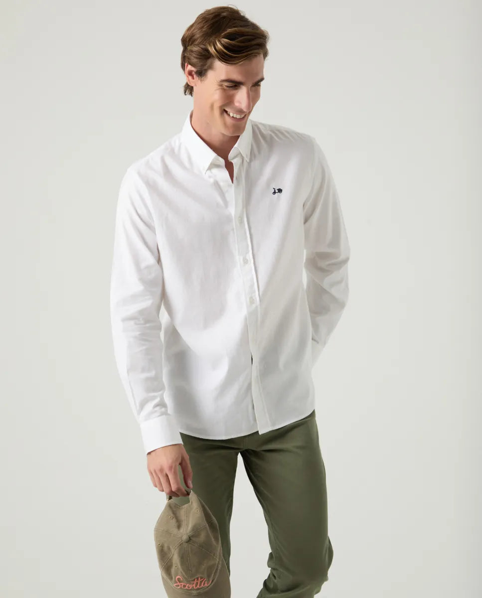 Camisa estructura pinpoint blanco