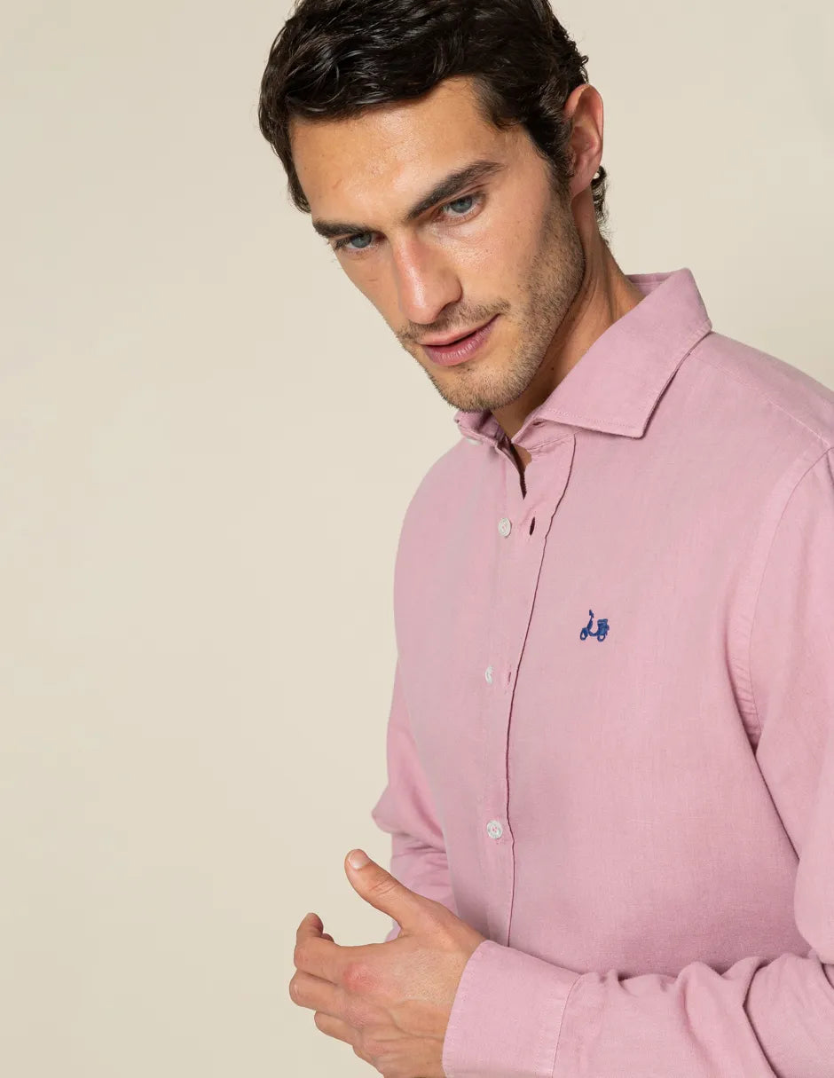 Camisa burdeos de hombre