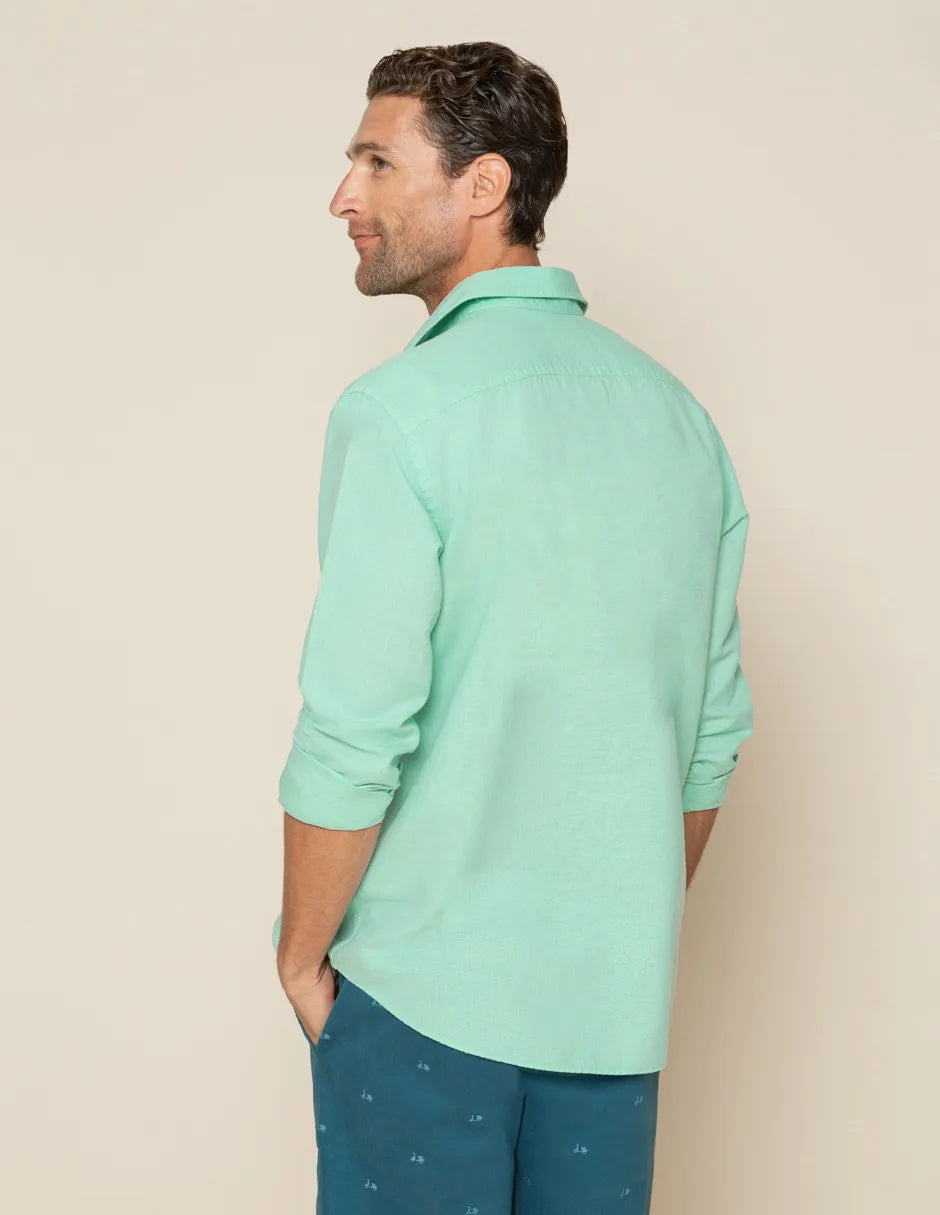 Camisa polera lino verde
