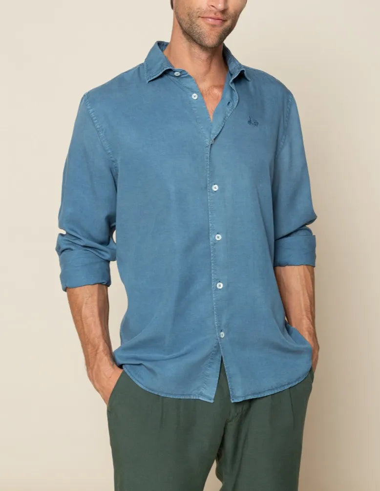 CAMISA FOREST TENCEL LINEN AZUL | SCOTTA