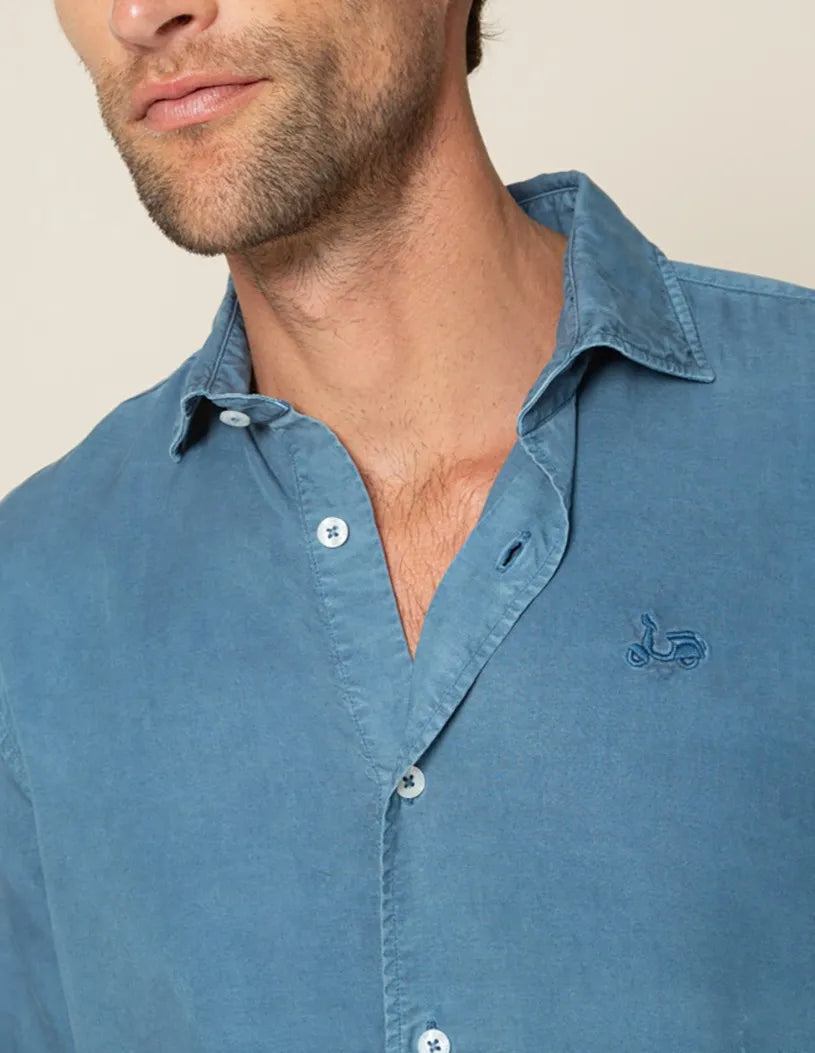 CAMISA FOREST TENCEL LINEN AZUL | SCOTTA
