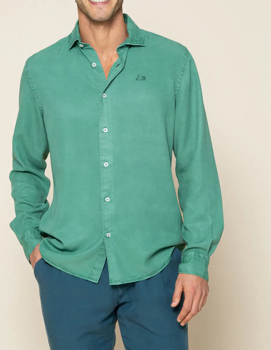 CAMISA FOREST TENCEL LINEN VERDE | SCOTTA