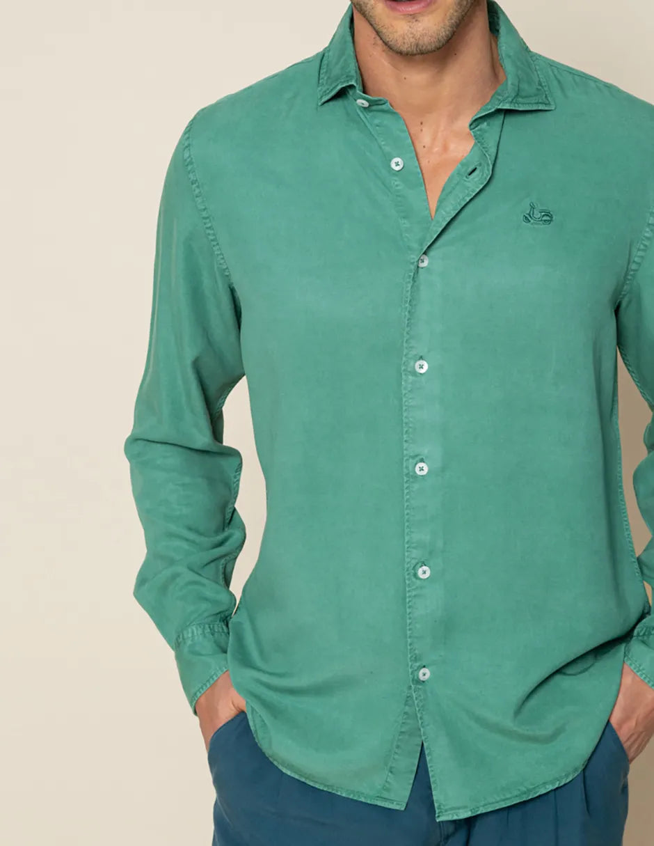 CAMISA FOREST TENCEL LINEN VERDE | SCOTTA
