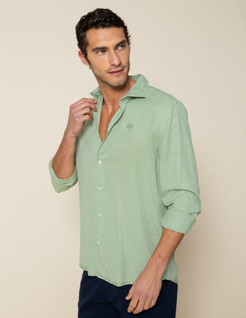 Camisa forest tencel linen khaki