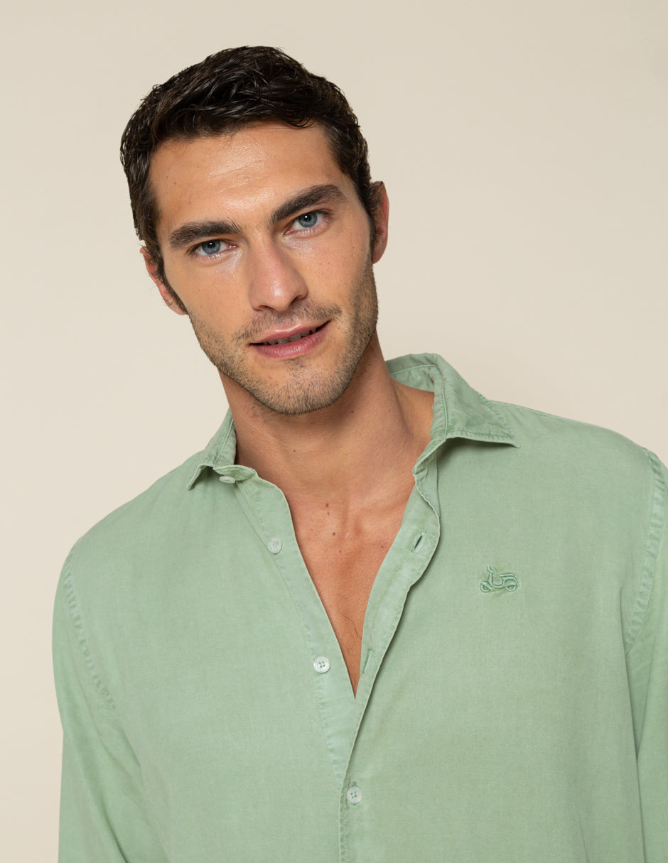 Camisa forest tencel linen khaki