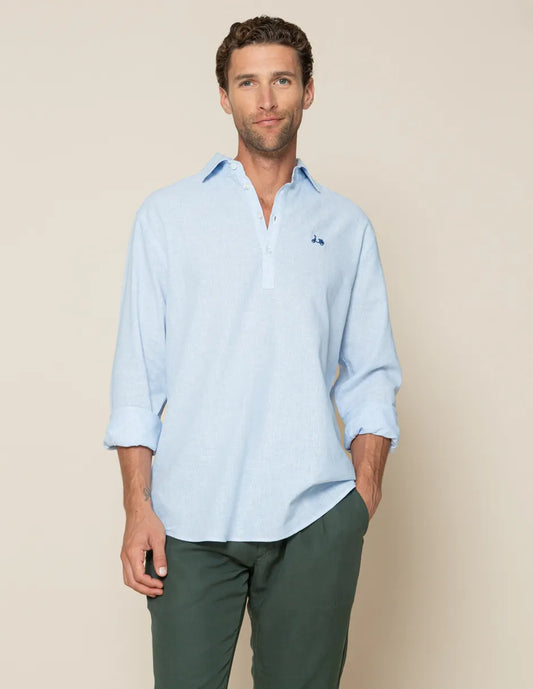 Camisa polera raya li-co celeste