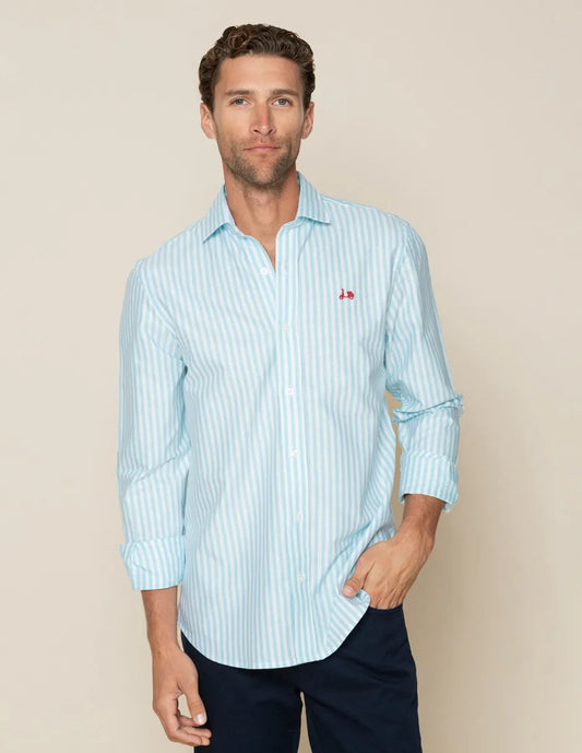 Camisa de rayas azul