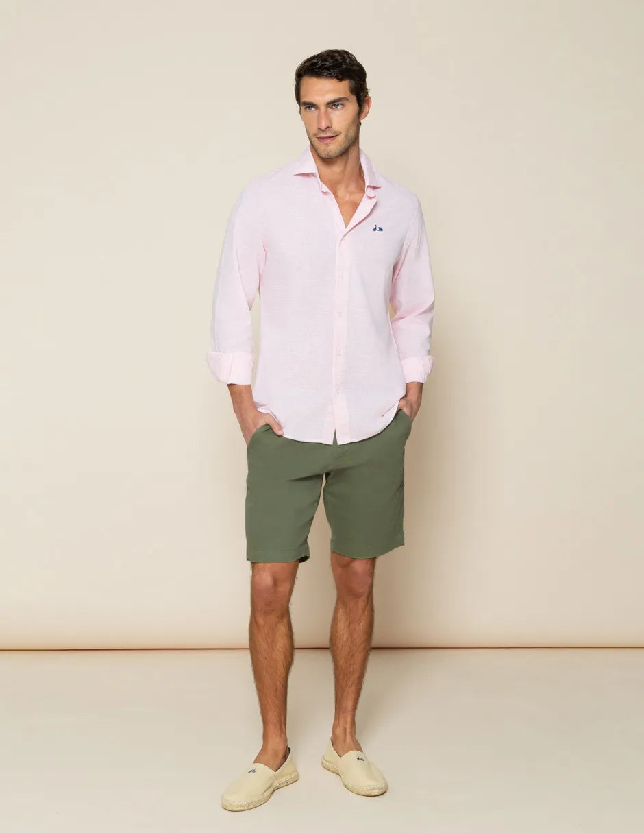 Camisa de rayas rosas