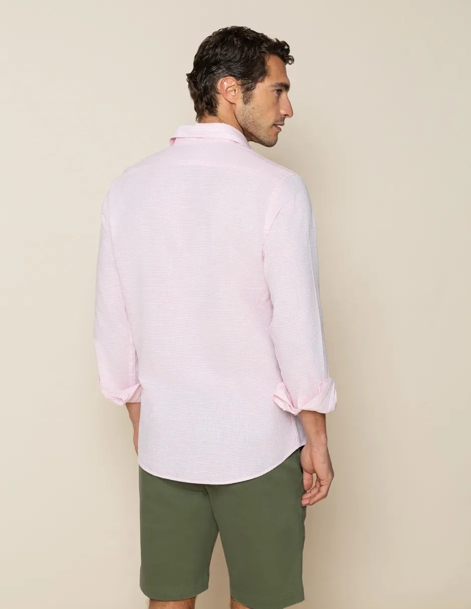 Camisa de rayas rosas