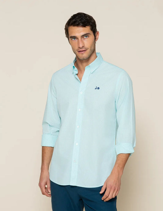Camisa cuadros azules con logo
