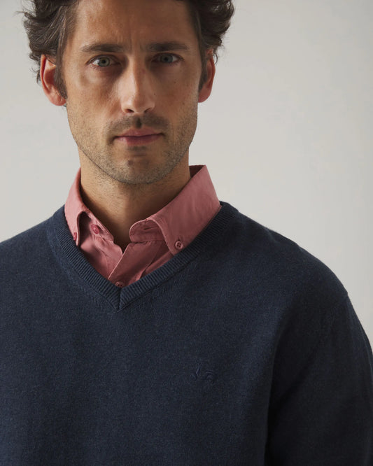 Jersey classic v neck cotton marino