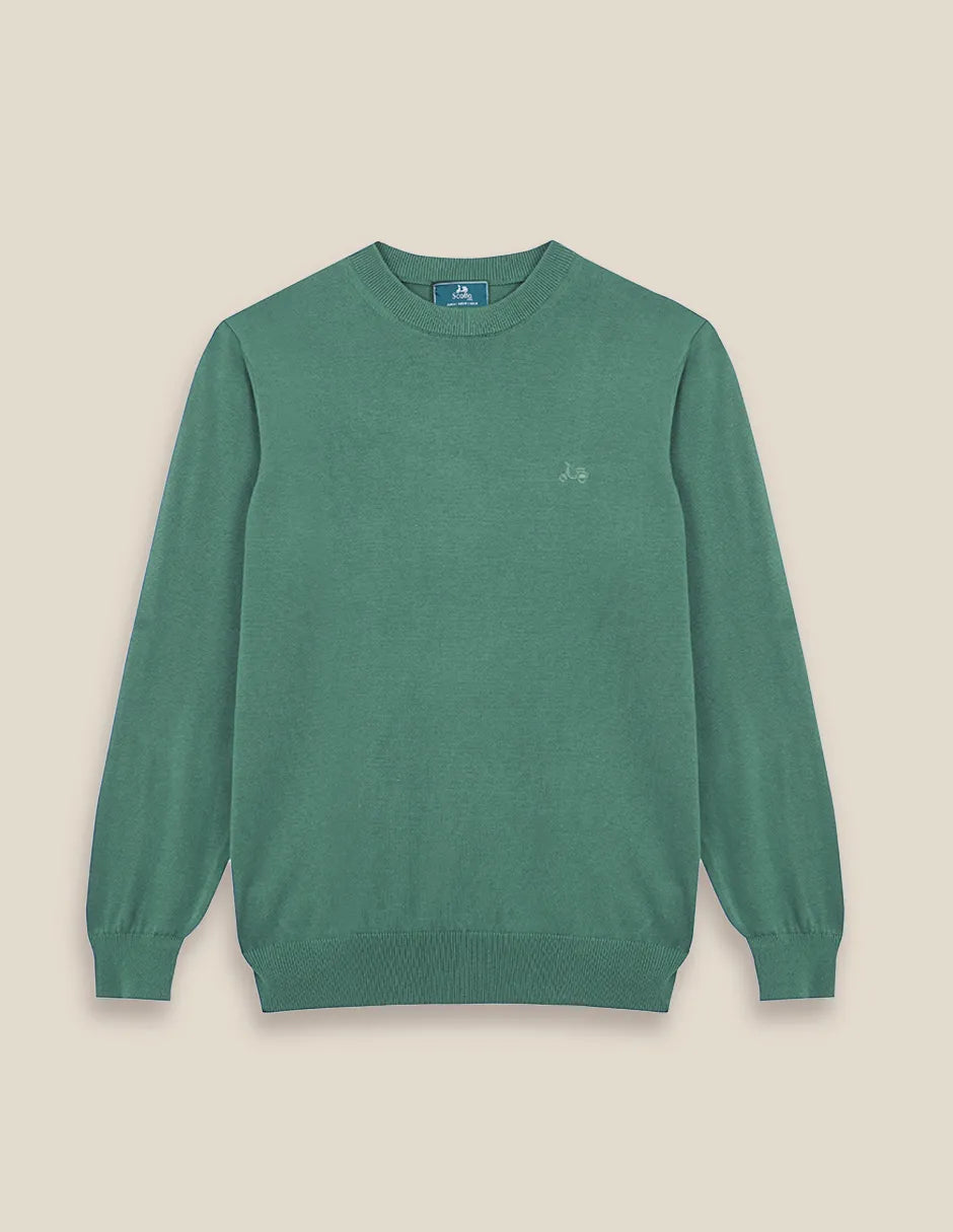 Jersey hombre cuello redondo verde