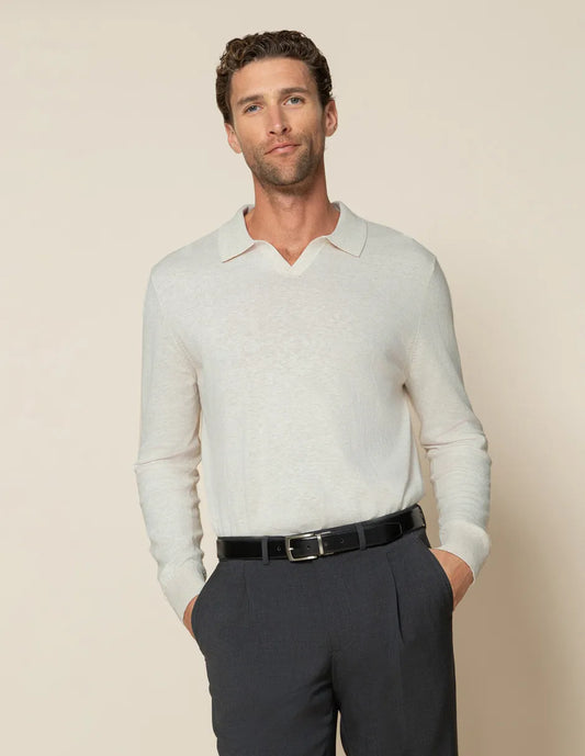 Jersey con cuello polo beige