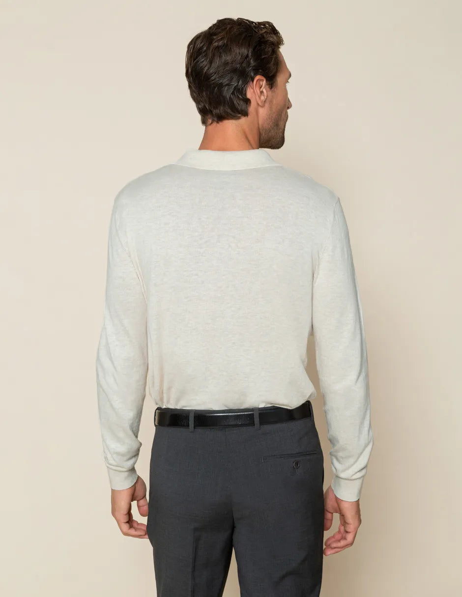 Jersey con cuello polo beige