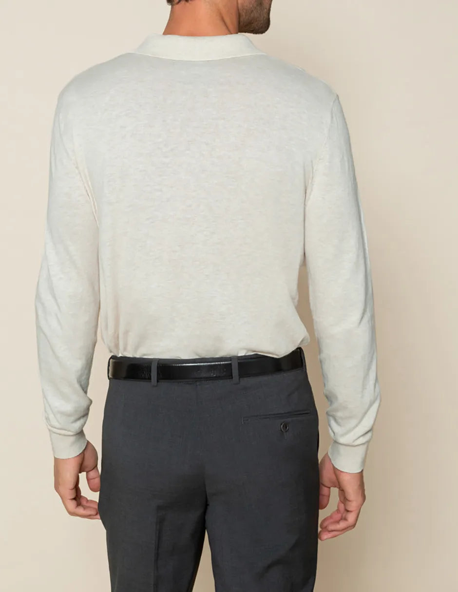 JERSEY POLO ORGANIC COTTON LINEN BEIGE | SCOTTA