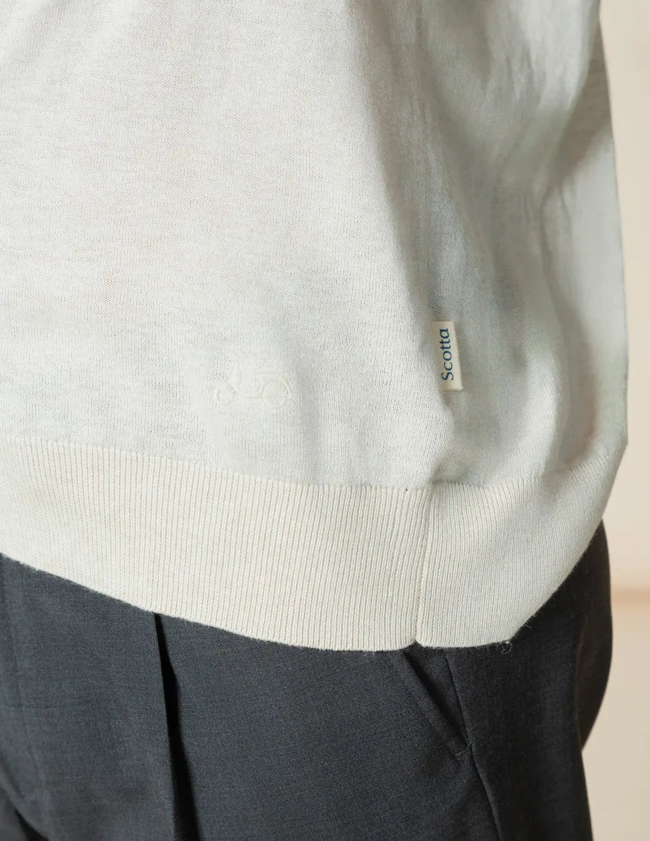 Jersey con cuello polo beige